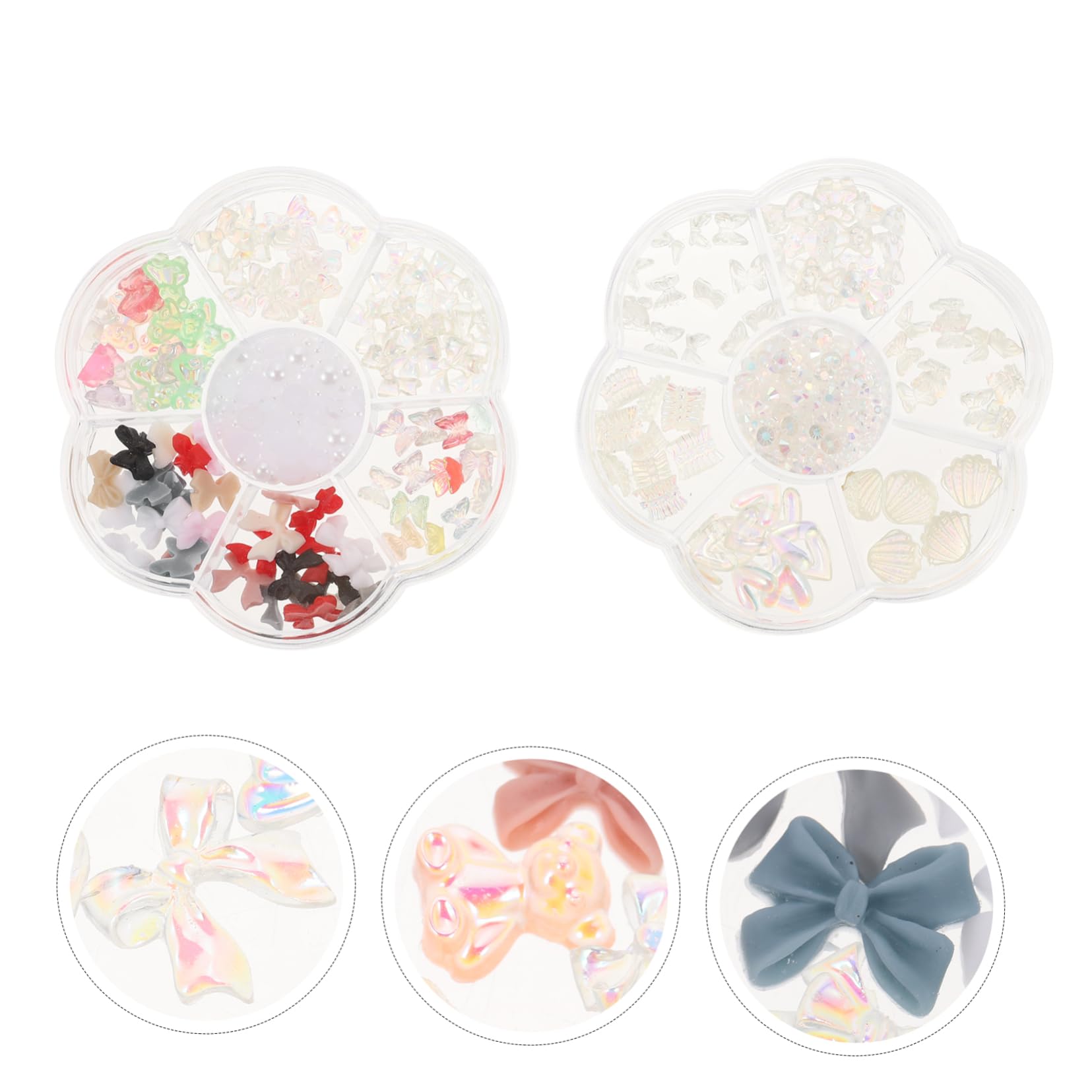 5 Set Decorazioni Per Unghie Ciondoli Per Manicure Accessori Nail Art Per Unghie Eleganti E Creative 2 Scatole*5
