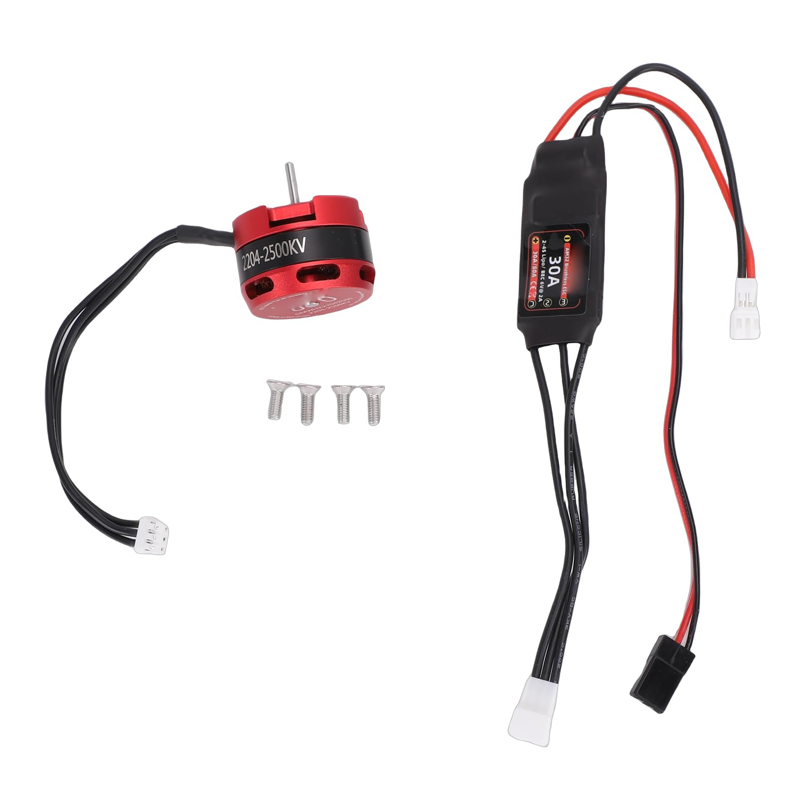 Bnineteenteam RC-Brushless-Motor-ESC-Combo, Konstruktion aus Aluminiumlegierung, 2500-kV-Motor mit Drehmoment und 30-A-Regler, Ideal für Ferngesteuerte Autos und LKWs Im Maßstab 1:10
