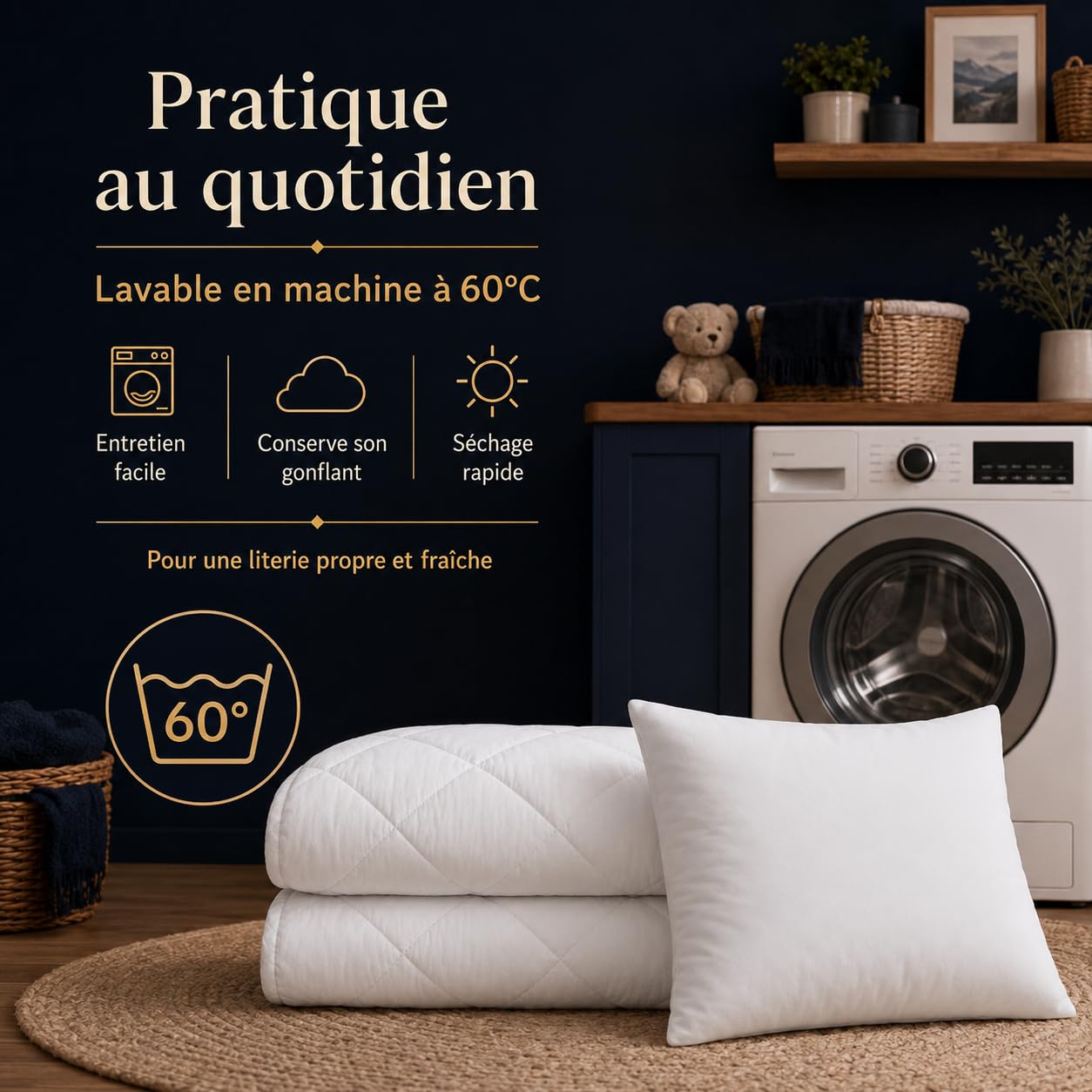 SOHYGGE Pack Couette Enfant 100 x 135 + Oreiller 35 x 55 cm – pour lit 70 x 140 cm – Ultra Doux – 4 Saisons – Lavable à 60°C – Certifié Oeko Tex – Parure de lit Enfant bébé