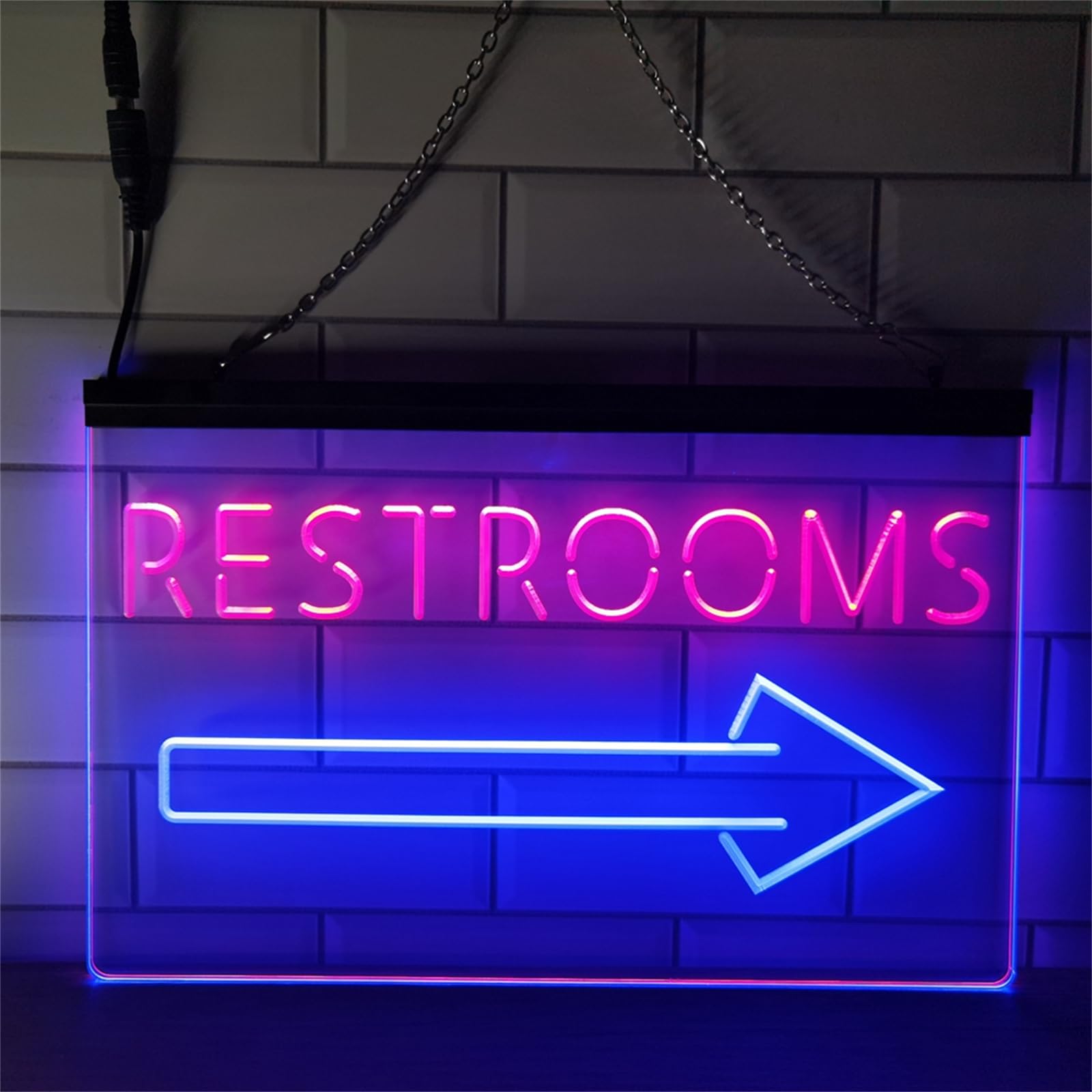 REWIS Restroom Arrow Point to Right LED Neon Signs