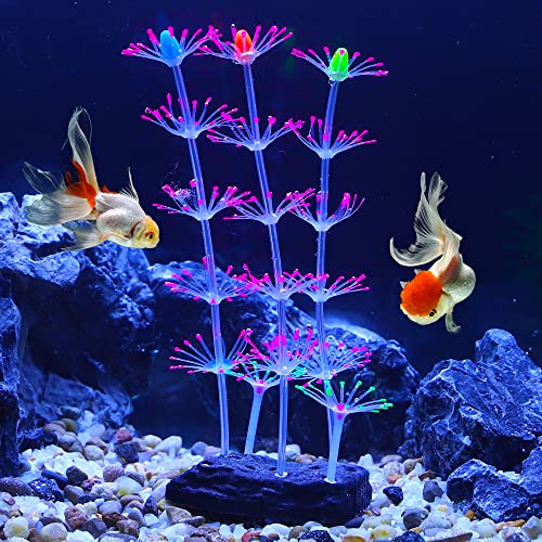 VOCOSTE Silicone Glowing Aquarium Simulation Coral 19.5cm Height, Pink - Image 2