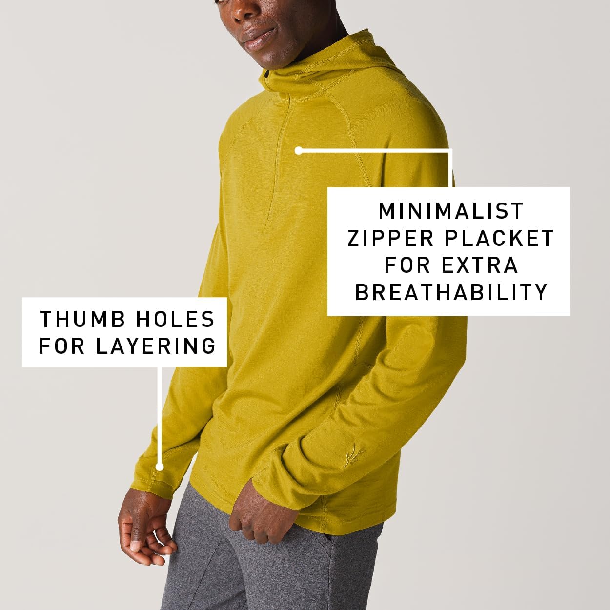 IBEX Merino Wool Men's Indie Hoodie | Half Zip-Up Sweatshirt For Men | Insulated, Breathable & Odor-Reducing Pullover - Image 2