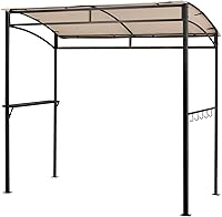 Vista 10 de Tangkula - Cenador de parrilla de 7 pies, toldo para barbacoa de patio con estante de servicio y ganchos de almacenamiento, refugio curvo