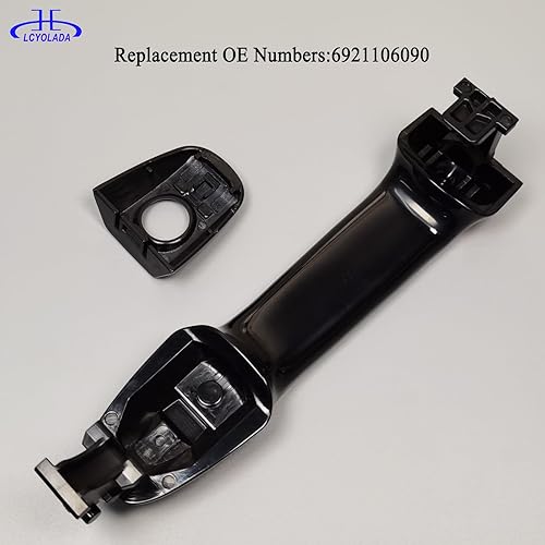 Miniatura 5 de Manija de puerta exterior delantera izquierda para el lado del conductor compatible con Toyota Camry 2012-2017, color negro, sin sistema de entrada