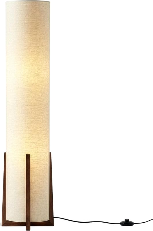 Parker Lámpara de pie con farol de papel, lámpara de 48 pulgadas de alto con marco de madera, diseño asiático para dormitorio, lámpara decorativa con pantalla de torre para salas de estar y oficinas, gran decoración para sala de estar