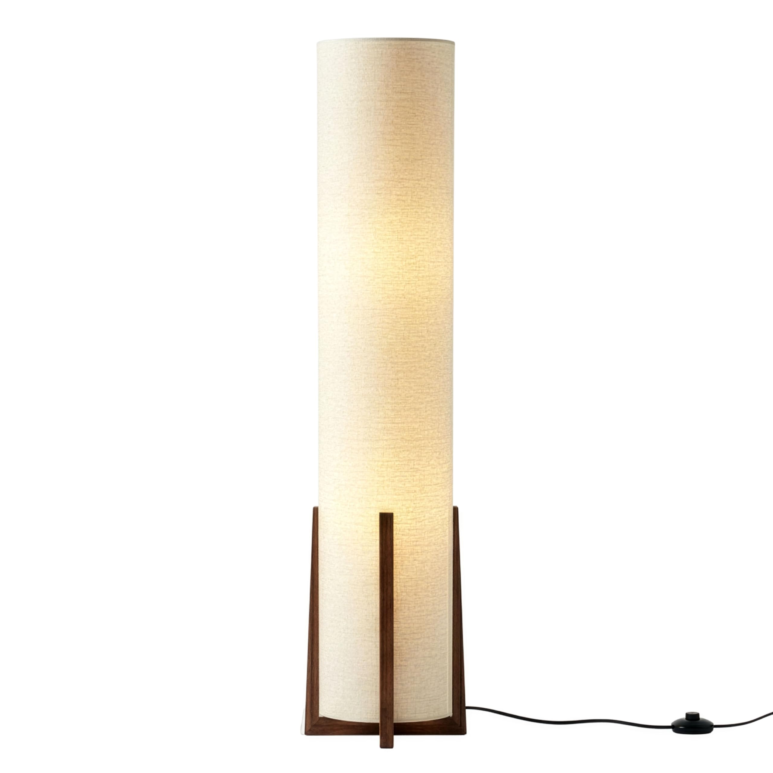 Brightech Parker Paper Lantern Floor lamp, 48 Inch Tall Lamp with Wood Frame, Asian Design for Bedroom, Decorative Tower Shade Lamp for Living Rooms & Offices, Great Living Room Décor