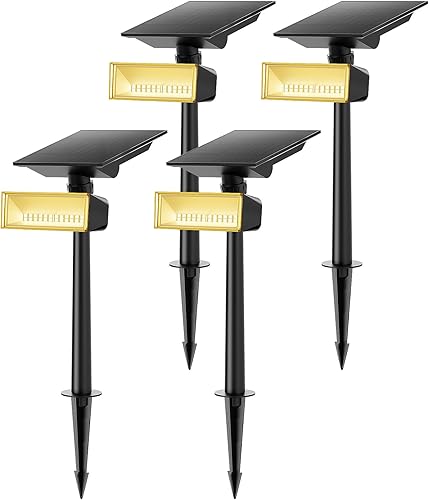 Miniatura 8 de Consciot Focos solares blancos fríos para exteriores, del atardecer al amanecer, 600 lúmenes, 3000 K, 360 , ajustables a 360, impermeables, 3