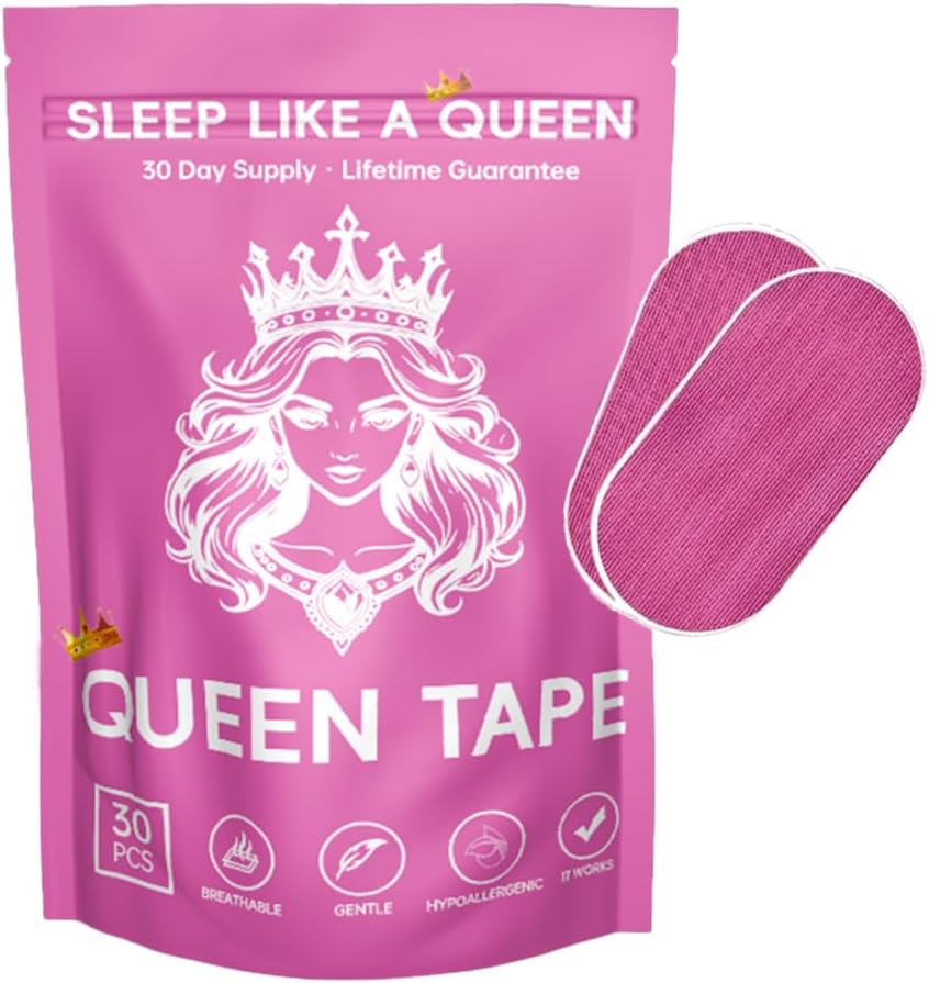 Queen Tape for Sleep, 30 Strips, Breathable, Gentle