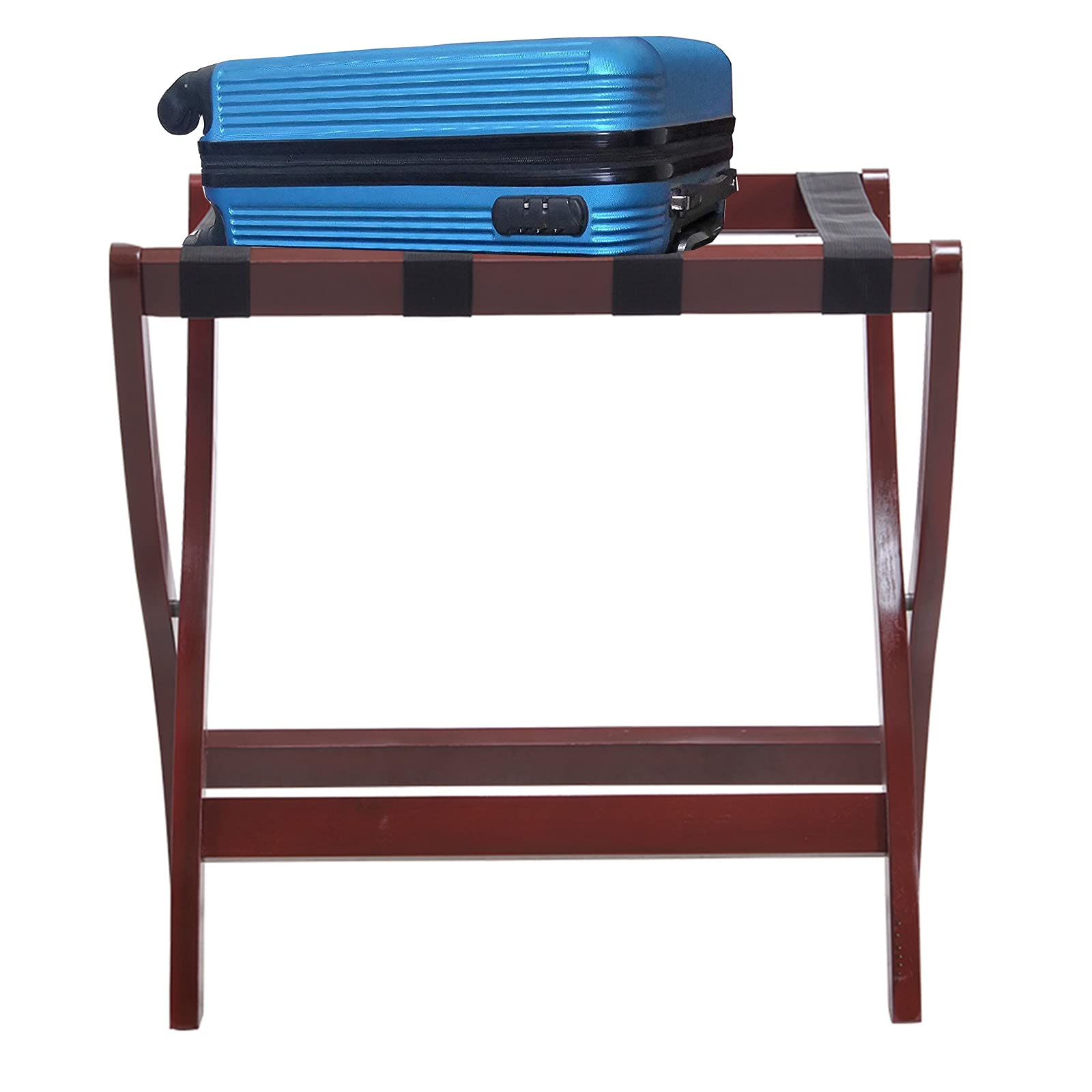 Porte-bagages pliant en bois rouge 60x40 cm pour bagages de chambre d'hôtel