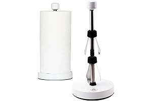 Countertop White Paper Towel Holder Made of Stainless Steel for Easy One-Handed...