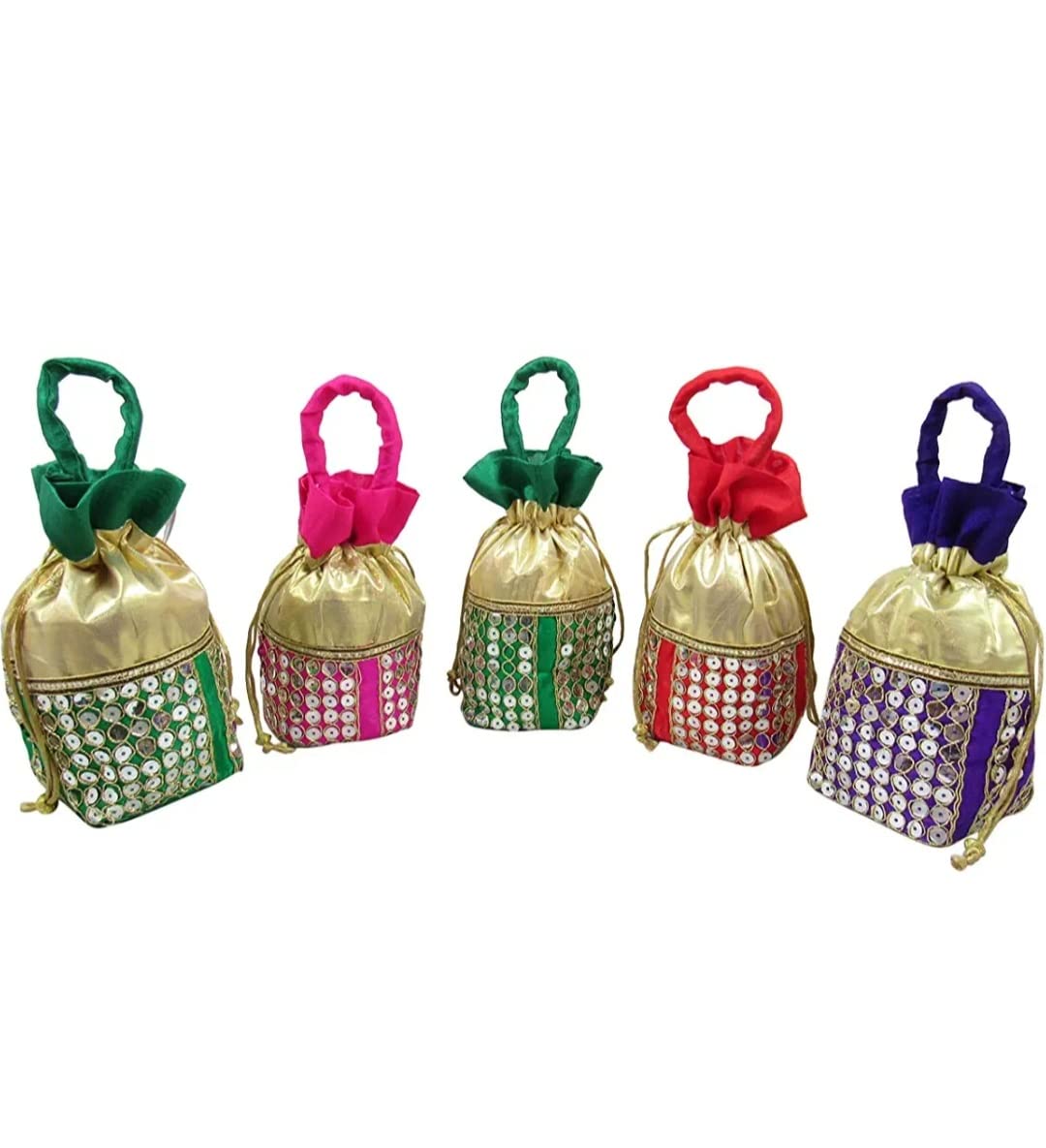 Ankit Traders Tildi Royal Potli Batwa Bag Bridal Purse Women handbag Shagun Pouch Return Gifts Beads Handle (Pack of 6) (B09RKBKLKV) Amazon Price History, Amazon Price Tracker
