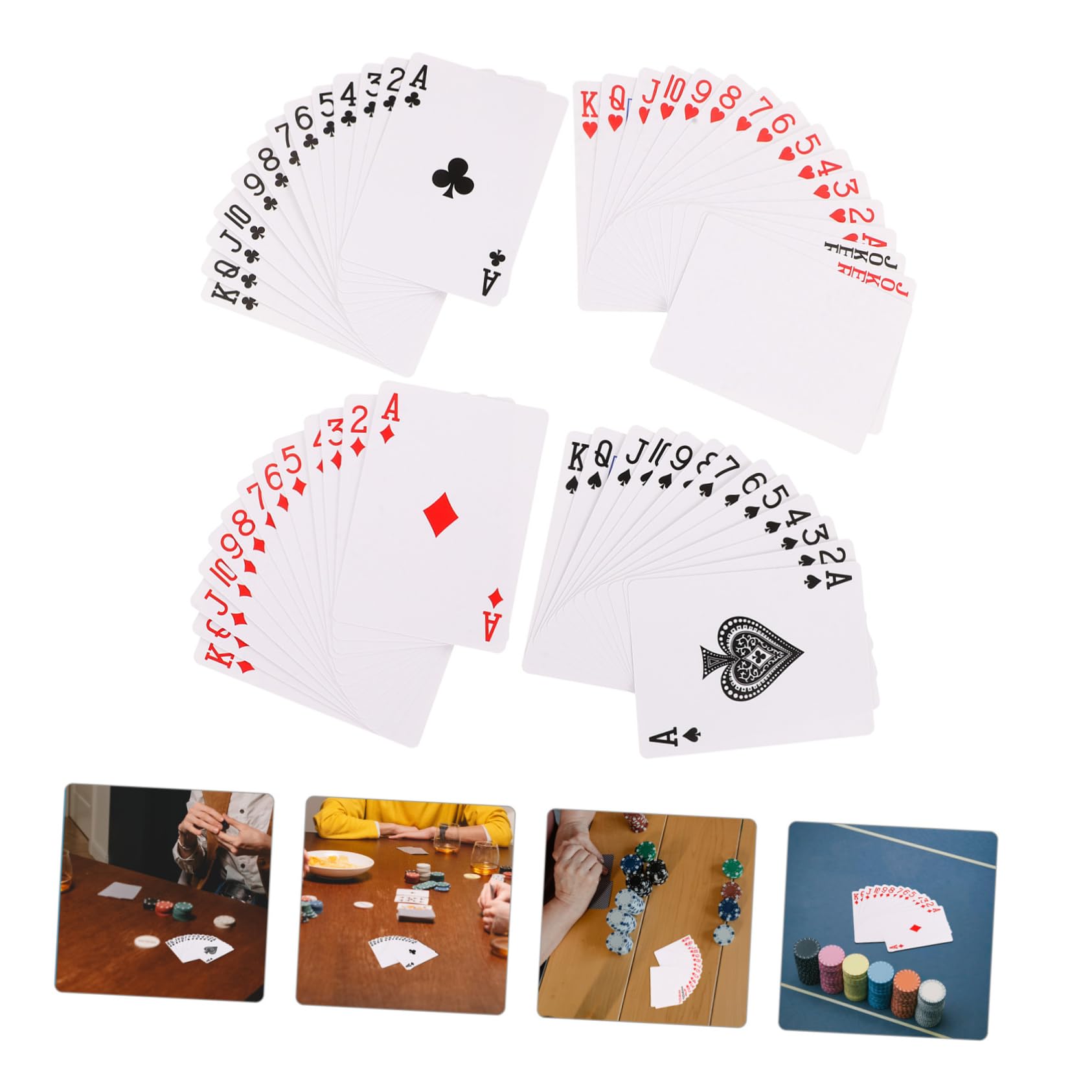 ibasenice 5juegos Cartas De Póker para Transferencia De Calor Tarjetas De Papel para Entretenimiento Mesa para Fiestas y Reuniones Sociales