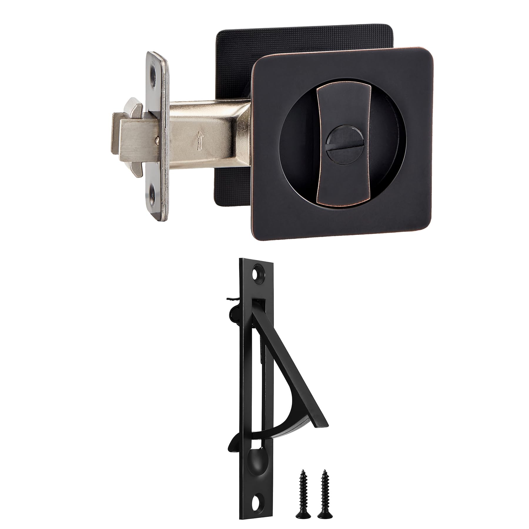 Lethato Pocket Door Hardware Pocket Door Lock Black Rounded-Corner 1Pack — Amazon image 14