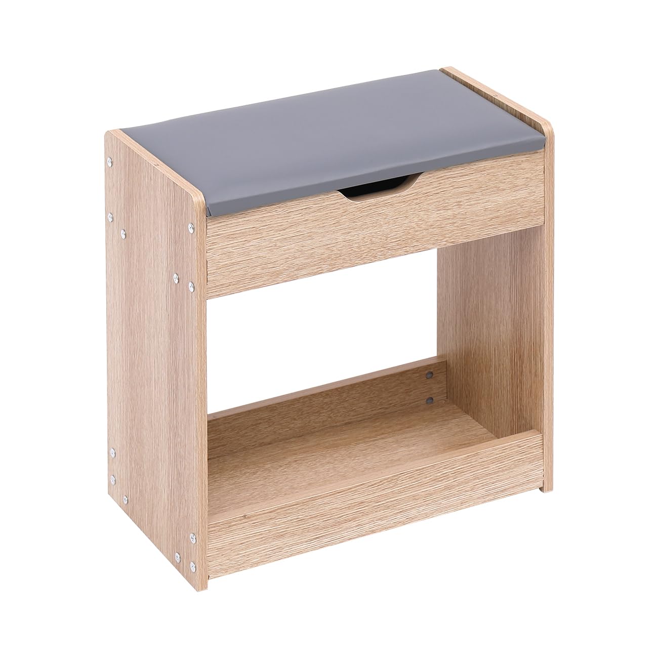 Pantanal Wooden Shoe Rack for Hallway, Small Shoe Bench Shoe Organizer Shoes Storage Unit, with Faux Leather Seat Cushion