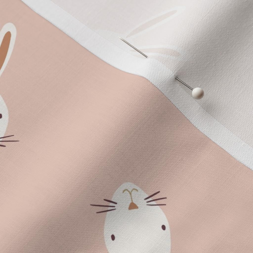 Spoonflower Fabric - Spring Rabbit Playful Rustic Easter Bunny Neutral Baby Cream Non Printed on Petal Cotton Fabric Fat Quarter - Sewing Quilting Apparel Crafts Decor