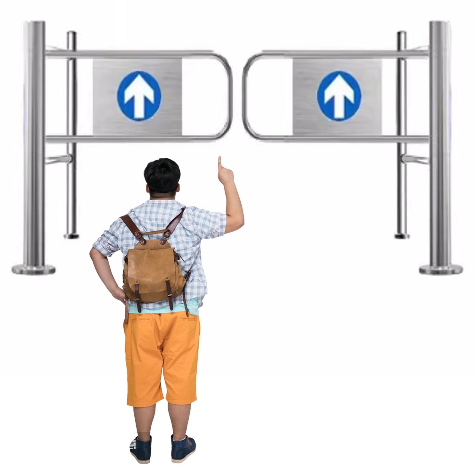 Portone di sicurezza universale dell'oscillazione con la guardrail, porta di accesso durevole della barriera per l'ingresso del negozio della biblioteca del supermercato