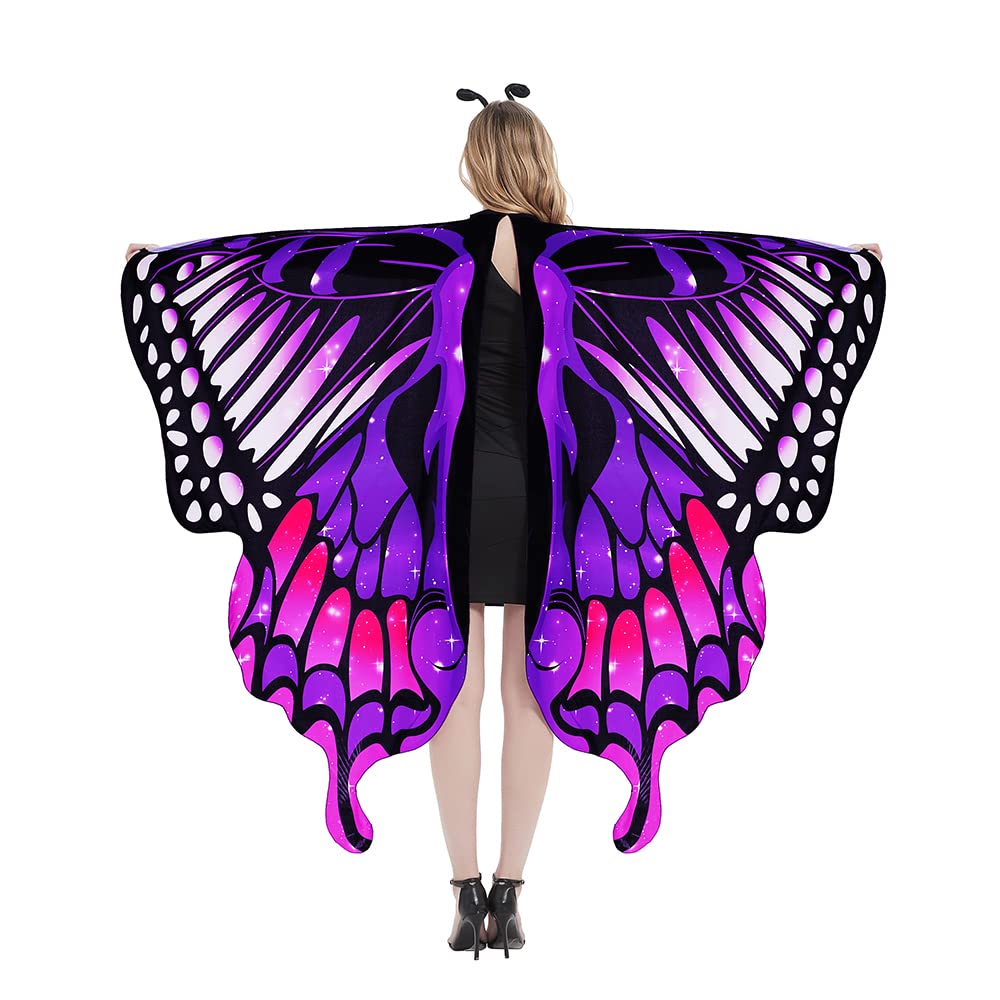 DSLONGButterfly Wings Costume for Women, Halloween Butterfly Wings Fairy Wings Shawl Cloak for Party Cosplay Costumes