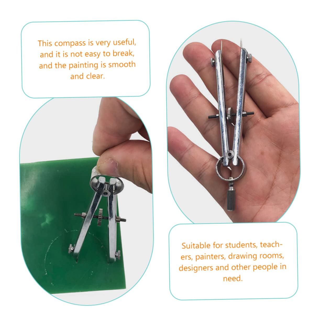 Lot De 5 Compas De Précision En Acier Inoxydable Pour La Fabrication De Bijoux Le Dessin De Cercles Les Fournitures Scolaires