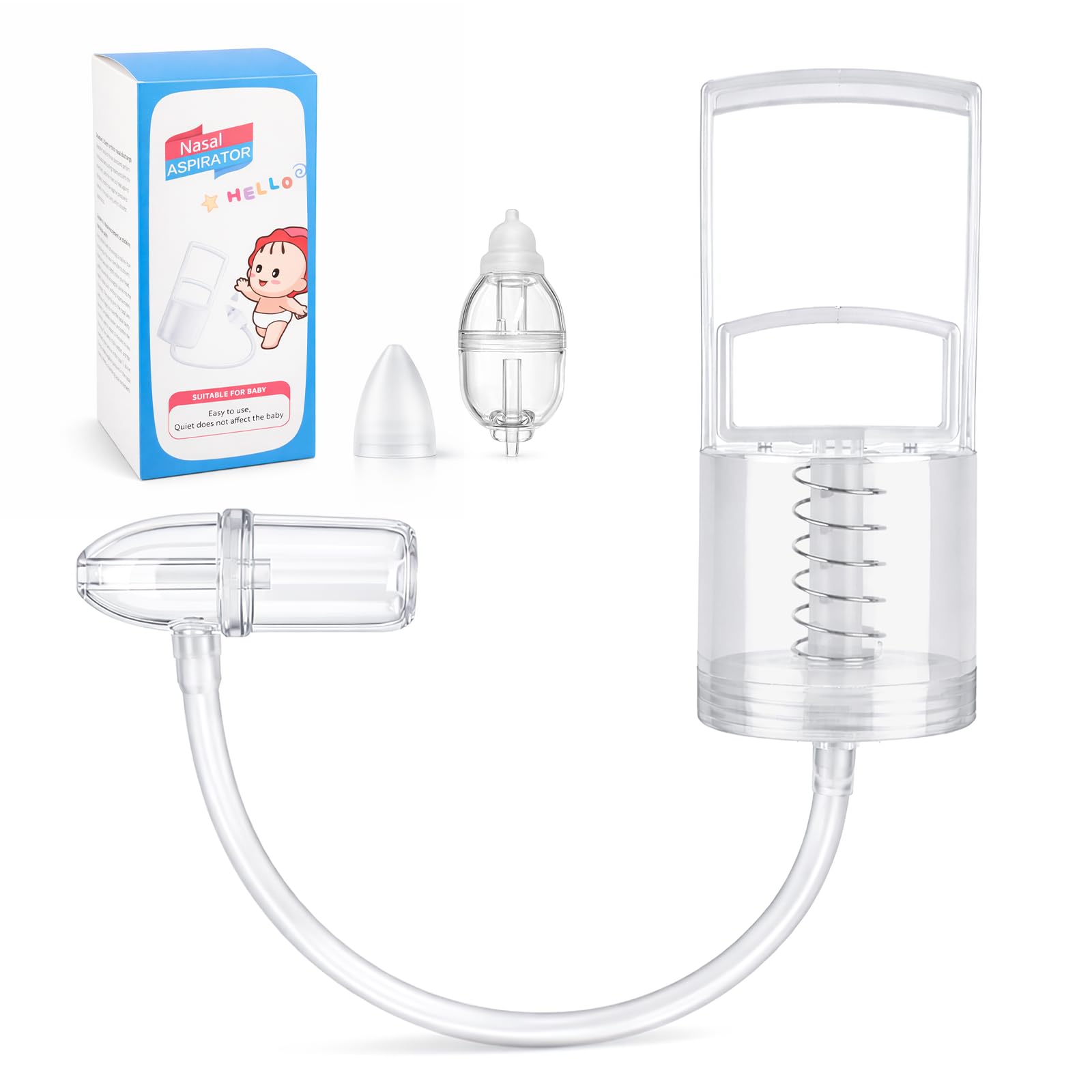 Nasal Aspirato, Sinus Vacuum Adult, Nasal Aspirator , Strong Suction Manual Nose Cleaner, Anti-Backflow Nose Suction for Mucus & Congestion Relief