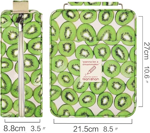 Miniatura 4 de qianshan Ranura para estuche para lápices, capacidad para 202 lápices de colores o 136 bolígrafos de gel con cierre de cremallera, organizador de