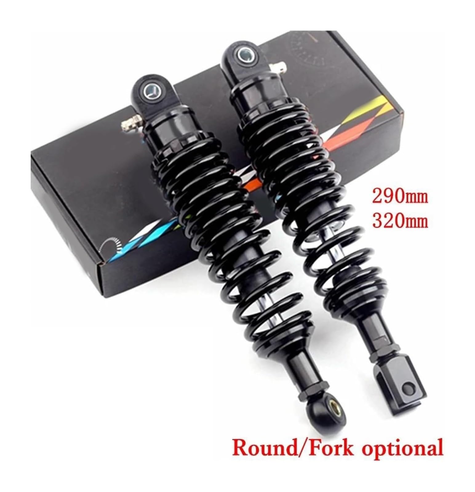 290/320mm Moto E-Scooter ATV Quad Dirt Bike Amortisseur d'air Suspension Arrière Universelle Amortisseur De Moto(320mm Black U)
