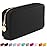 Embla Makeup Bag Travel Cosmetics Pouch and Toiletry Bag, Nylon Zipper Pouch Purse, Cute Make Up Organizer Storage Tote for Women Girls, Waterproof Travel Skincare Case, Small Makeup Bags, Black