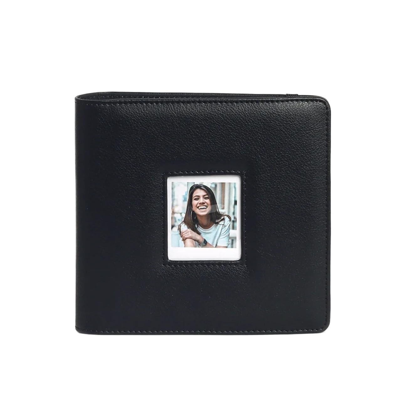 Álbum de fotos 288 bolsillos de cuero compacto, el regalo familiar con correa para ventana