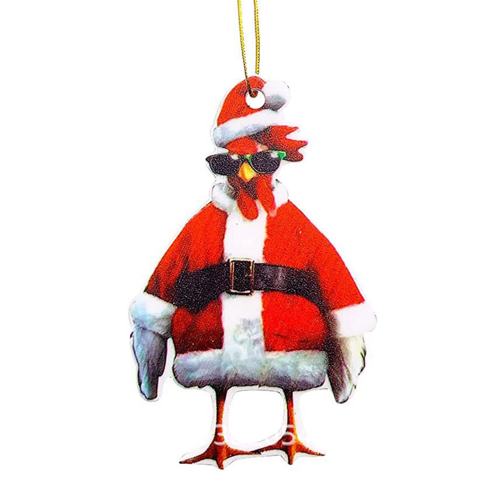 Tsophreniq Christmas Tree Hanging Pendant Acrylic Chicken Holiday Festival Decoration Outdoor XmasTree Funny Christmas Ornament Acrylic Chicken Ornaments