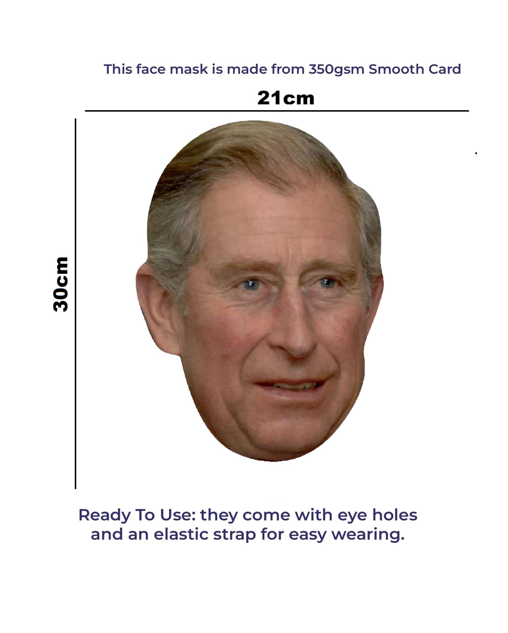 SHATCHI 20Pcs King Charles III Royal Family Face Mask King’s Coronation Supplies Celebrities Face Masks UK Hen Night Stag Parties Fancy Dress Bulk Wholesale - Image 2