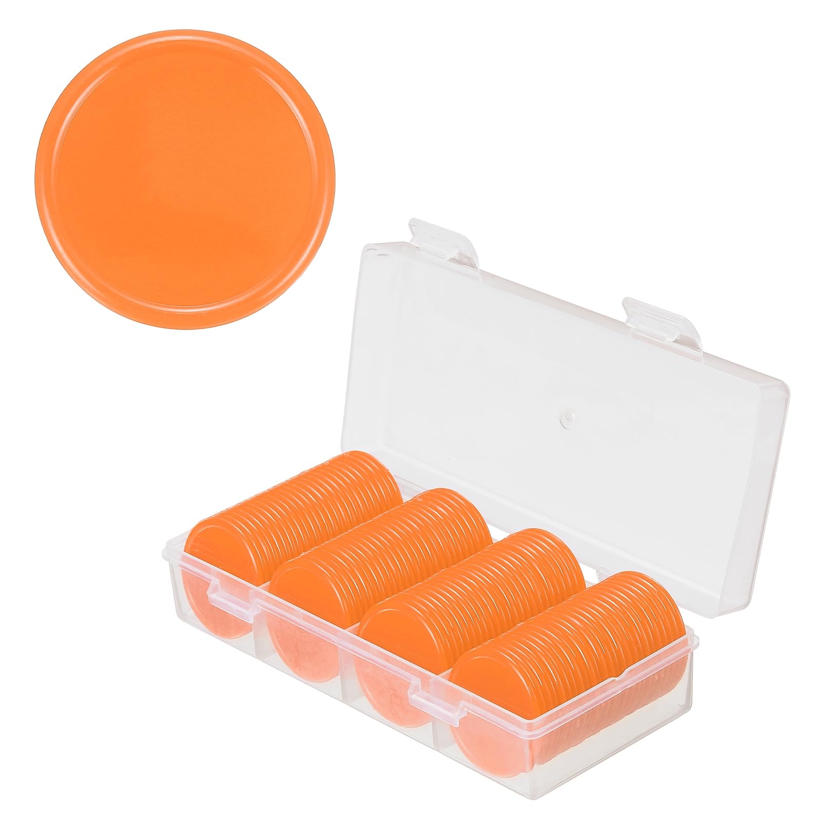 sourcing map 100Pcs Plastic Poker Chips, 31mm, Orange