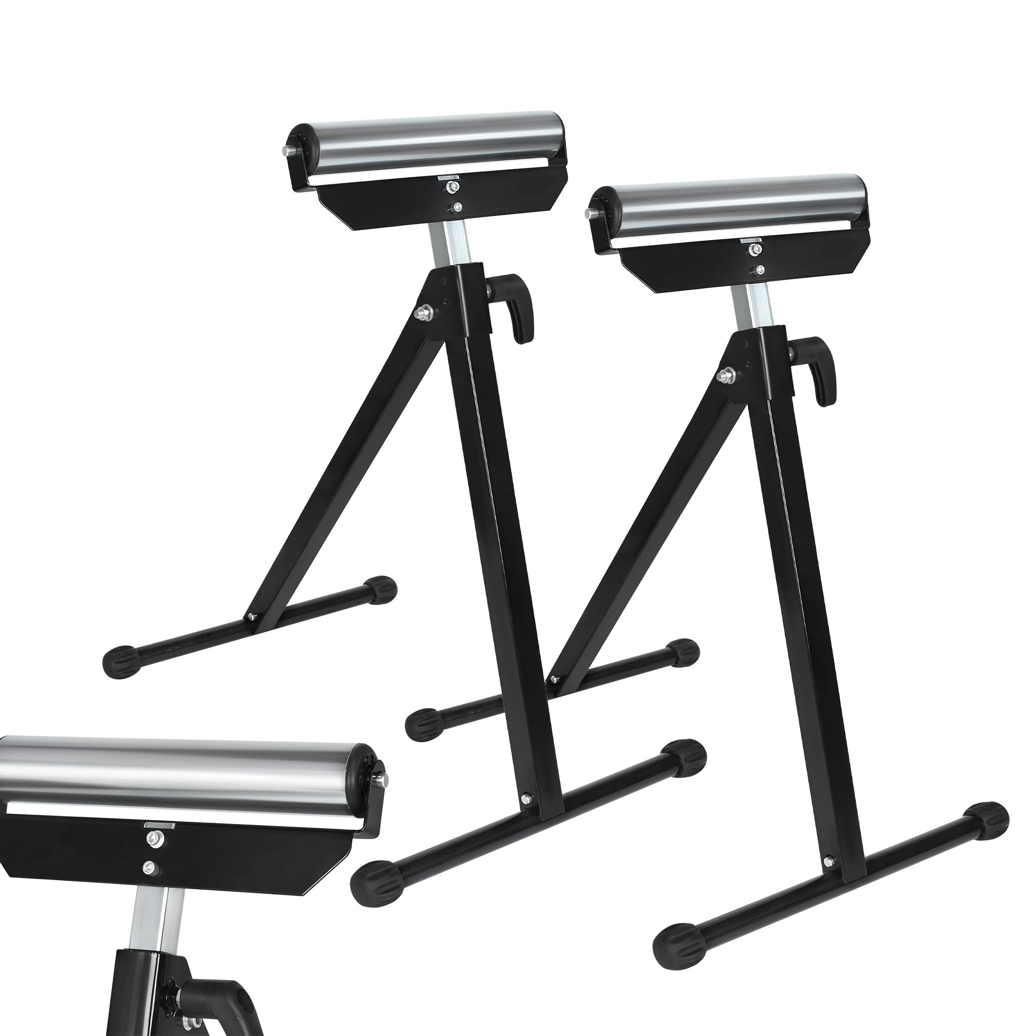 2x klappbarer Rollenbock Rollbock Unterstellbock höhenverstellbar 68-107cm 60kg Tragkraft Heavy Duty Rollenständer Montagebock Arbeitsbock für Tischkreissägen und Holzbearbeitung