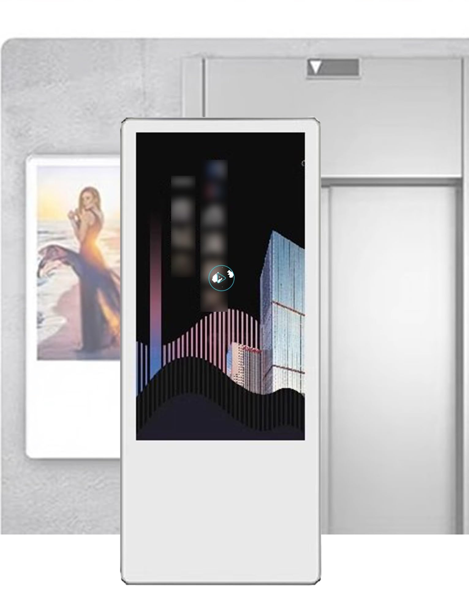 Pantalla de señalización digital para publicidad en red, reproductor LCD montado en la pared de alta definición para vestíbulos de edificios