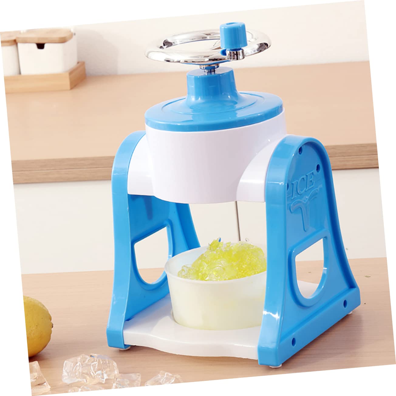MUSISALY Ice Shaved Machine Hand Cranked Ice Crusher Manual Material Easy to Clean