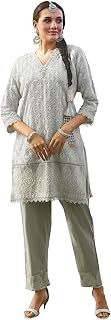amazon brand - tavasya Womens Schiffli & Mirror Embroidered Georgette Co-ord Set | Salwar Suit-picture-15