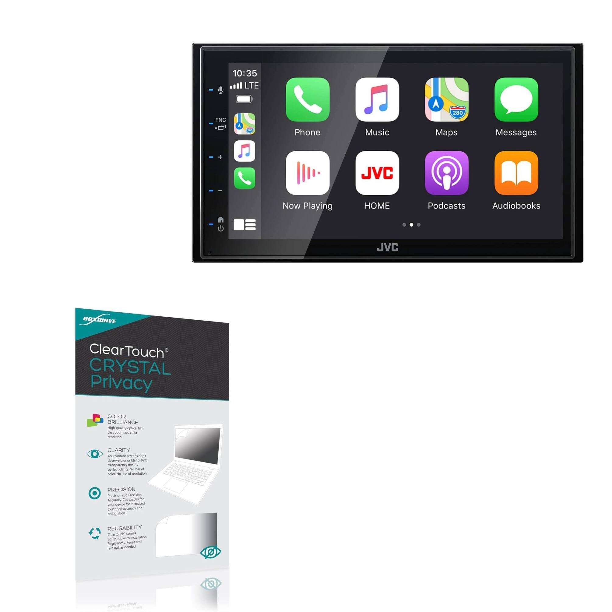 BoxWave Screen Protector Compatible with JVC KW-M56BT - ClearTouch Crystal Privacy (2-Pack), Privacy Screen Protector Flexible Film Clear
