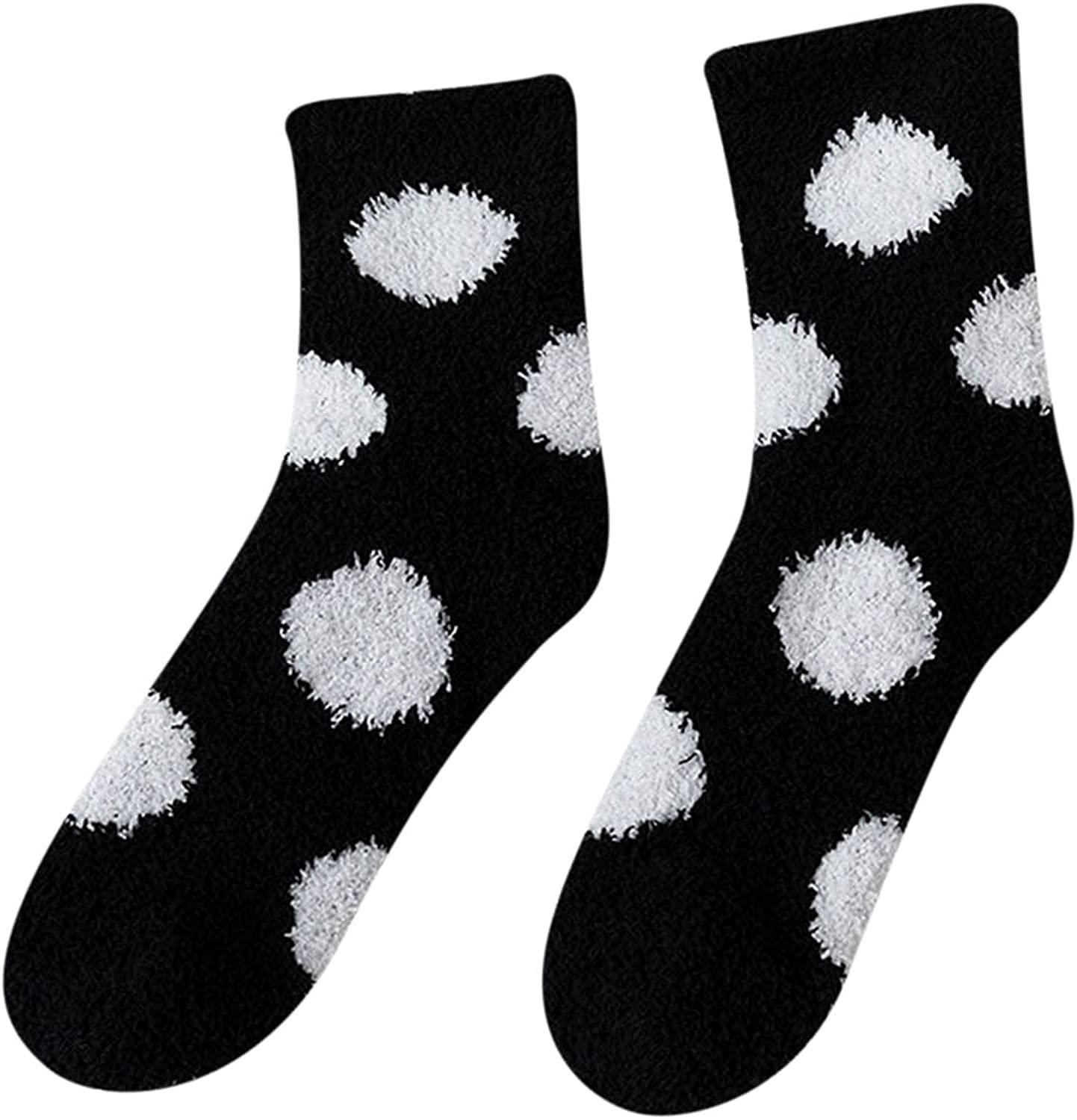Calcetines Termicos 12 Pares De Calcetines Térmicos De Invierno Para Mujer, Patrón De Lunares Bonitos, Esponjosos, Supersuaves, Cálidos Y Acogedores Calcetines Invierno