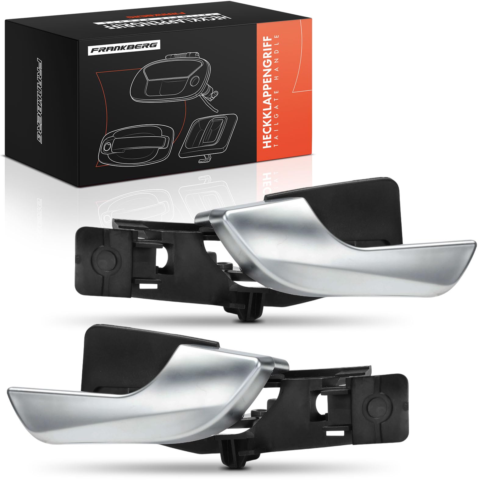 Frankberg 2x Maniglia della porta Interno Anteriore sinistro Destro Plastica cromata argento Compatibile con Giulietta 940 Compatto 2010-2016 Replace# 156092167