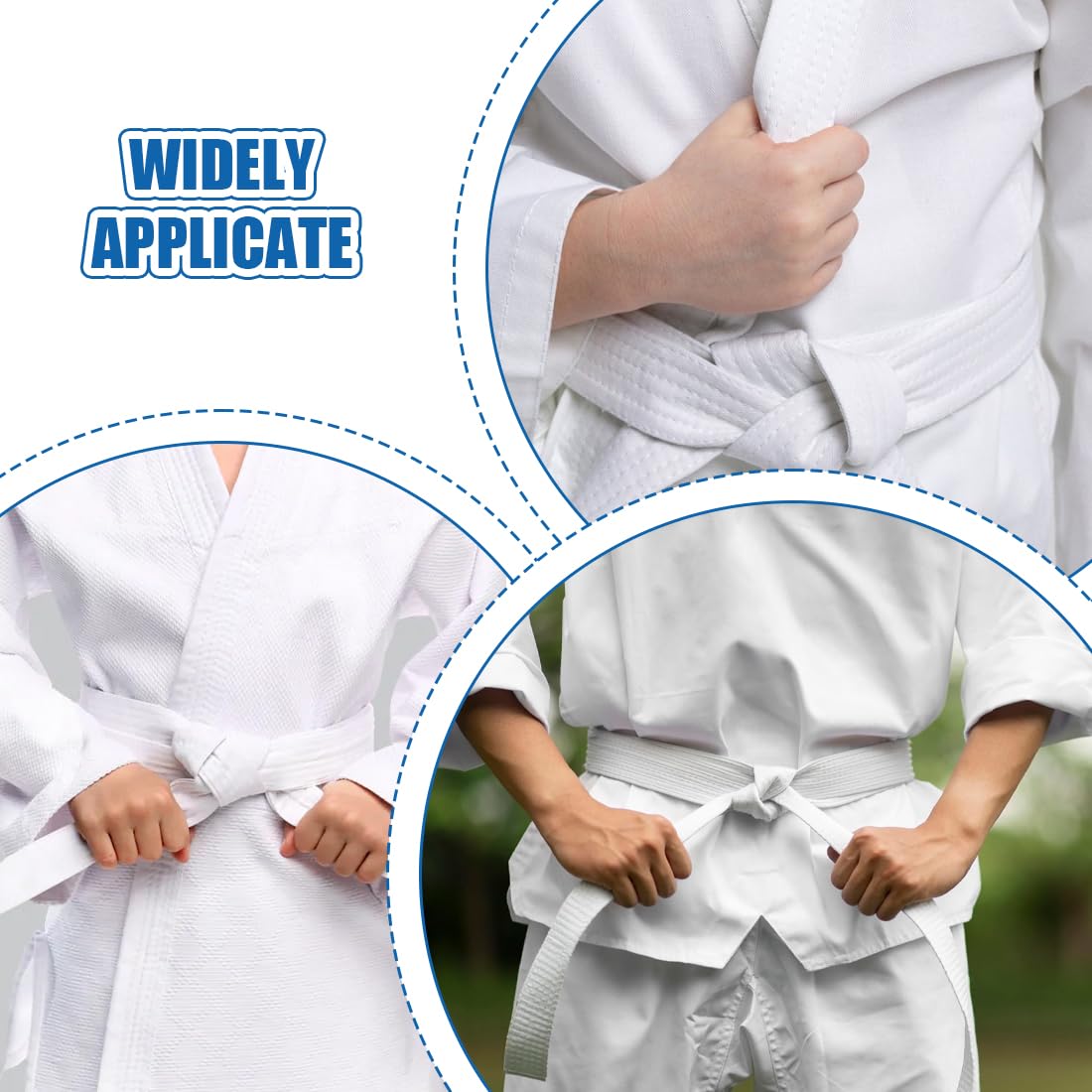 Cinturón de Judo Profesional 180 cm para Niños y Adultos - Blanco