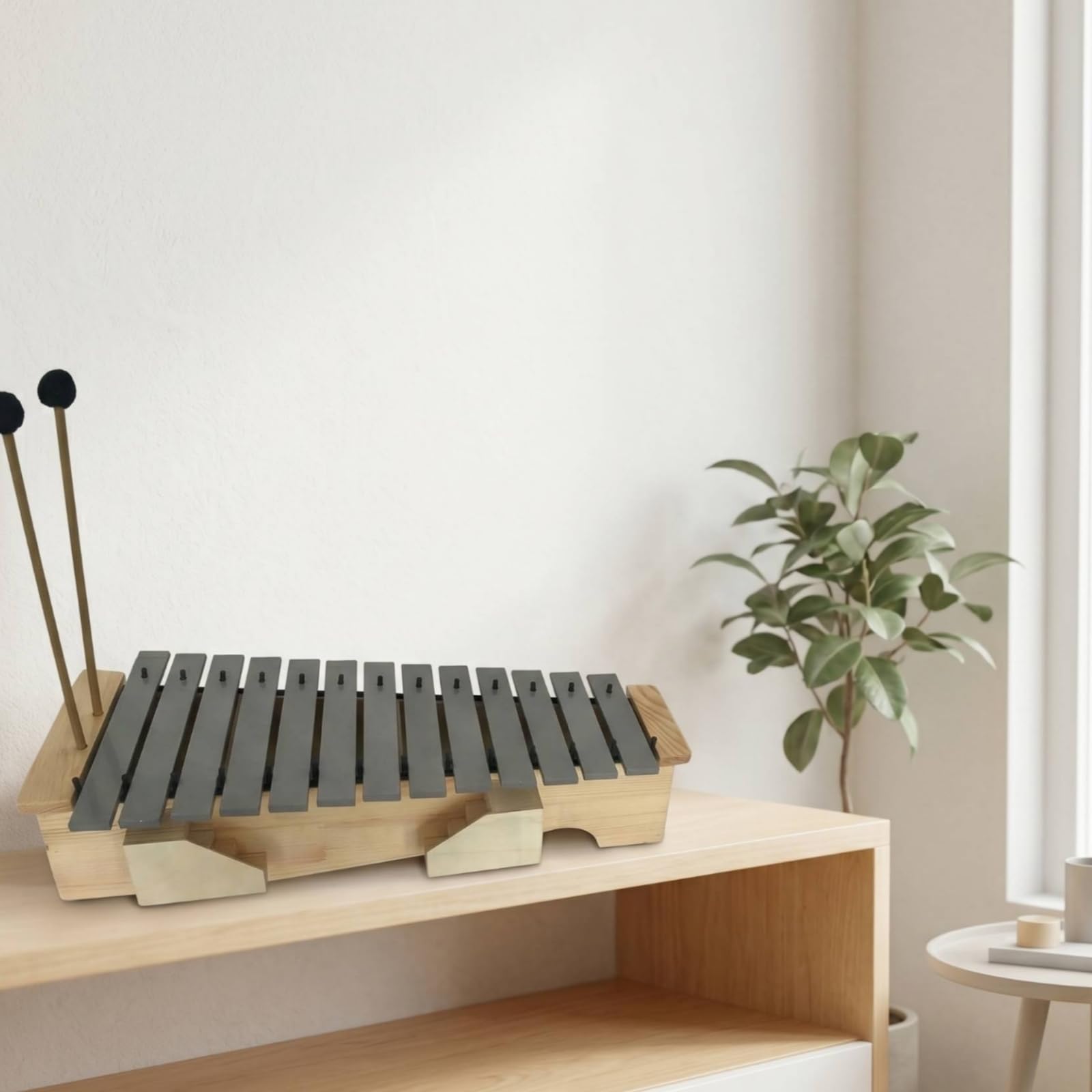 Xilofono 13 Note Corpo in Legno di Pino Strumento Musicale Struttura Resistente, Xilofono Con Risonanza Media
