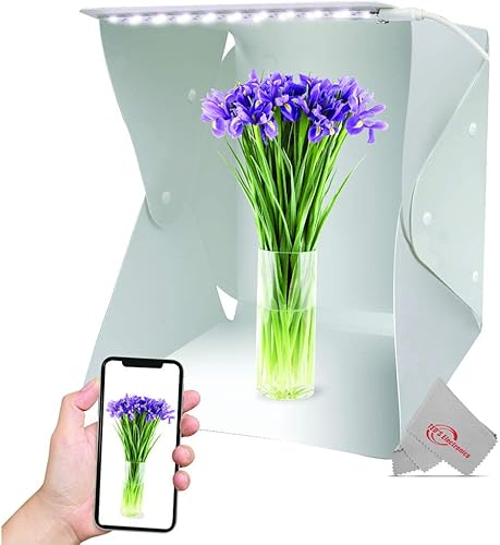 Miniatura 5 de Caja de luz portátil de montaje rápido de 11 pulgadas para fotografía de productos con fondos blancos y negros