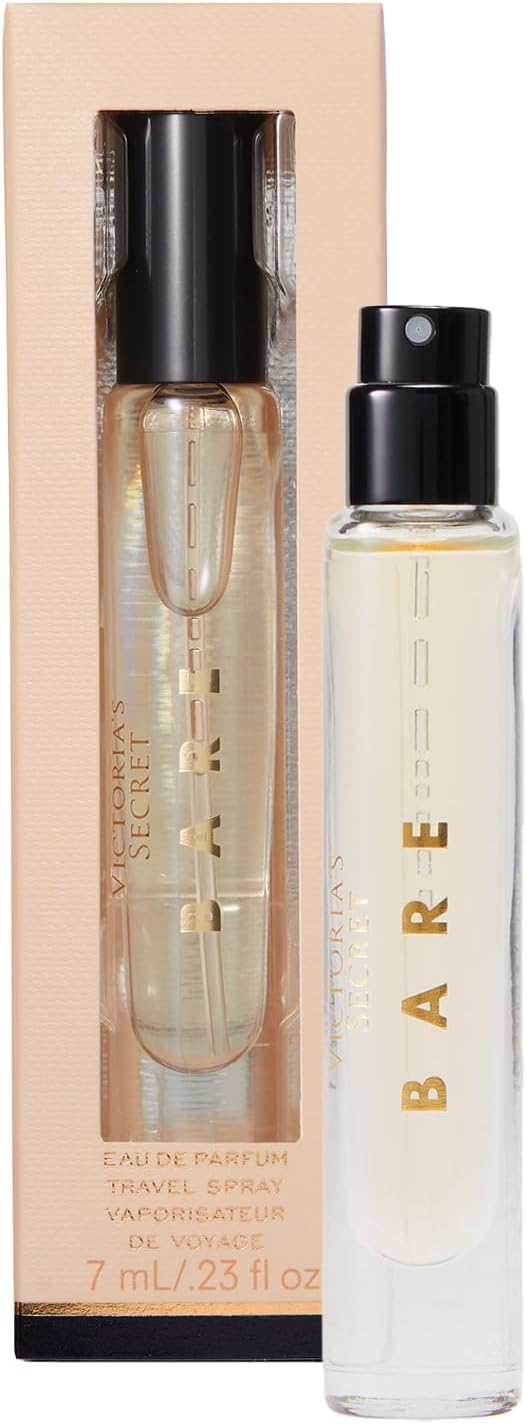 Victoria's Secret Bare Eau de Parfum Travel Spray, Notes of Australian Sandalwood, Mandarin Madagascar & Egyptian Violet, Mini Perfumes for Women (0.23 oz)