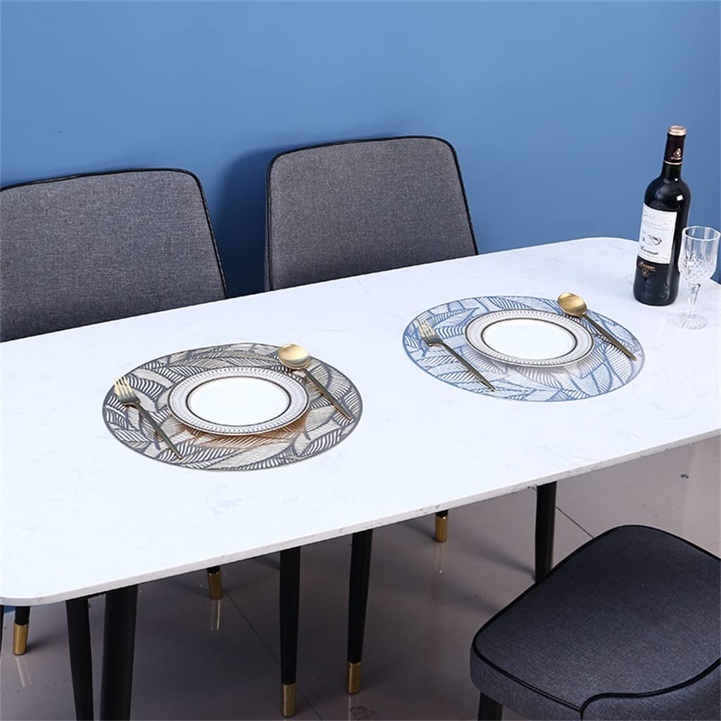 Moderno Estilo escandinavo Redondo PVC Estampado en Caliente manteles Individuales Huecos Hojas Gruesas Posavasos de té Decorativos