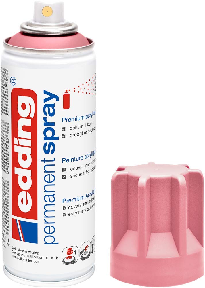 Edding 5200 Permanent Spray Acrylic Paint 200 ml Mauve Matt for Glass Metal Wood Ceramic
