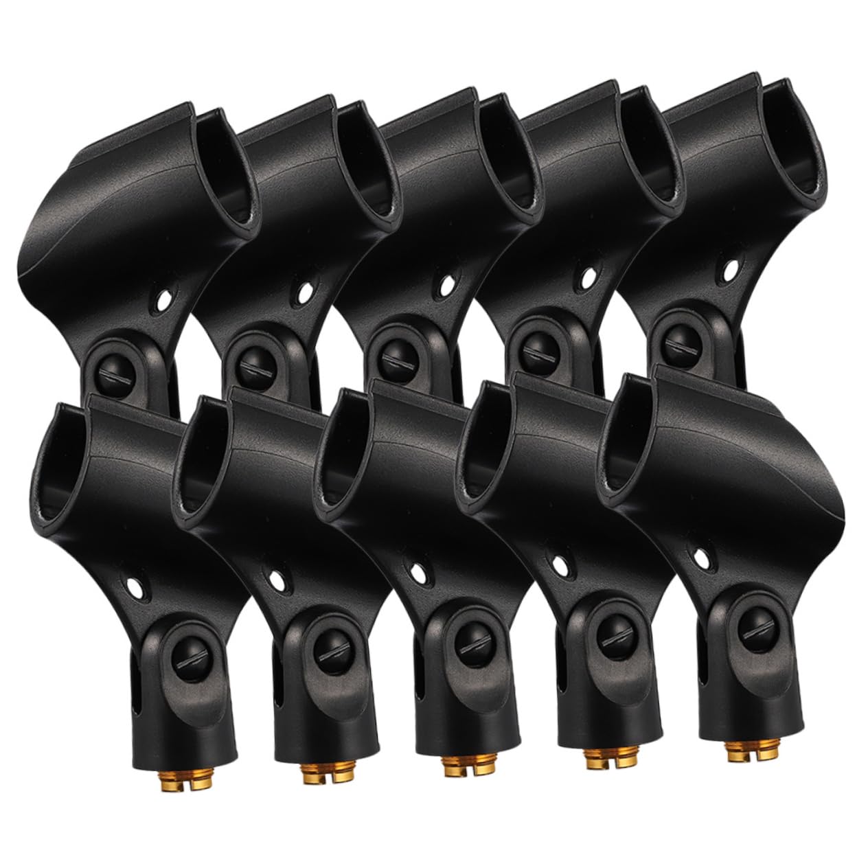 VANZACK 10pcs Mic Clip Holder with Female Adapter Microphone Stand Clamp for Handheld Use for Recording Streaming and Live Performances