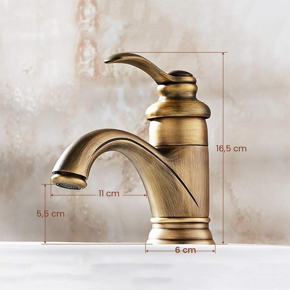 Antiguo Retro Baño Grifo Europeo Lavabo Caliente y frío Lavabo del baño Grifo mezclador Acabado de bronce Vintage Ollas Spray Dibujo Balcón Bar Aseo Manos de lavado Grifos de agua