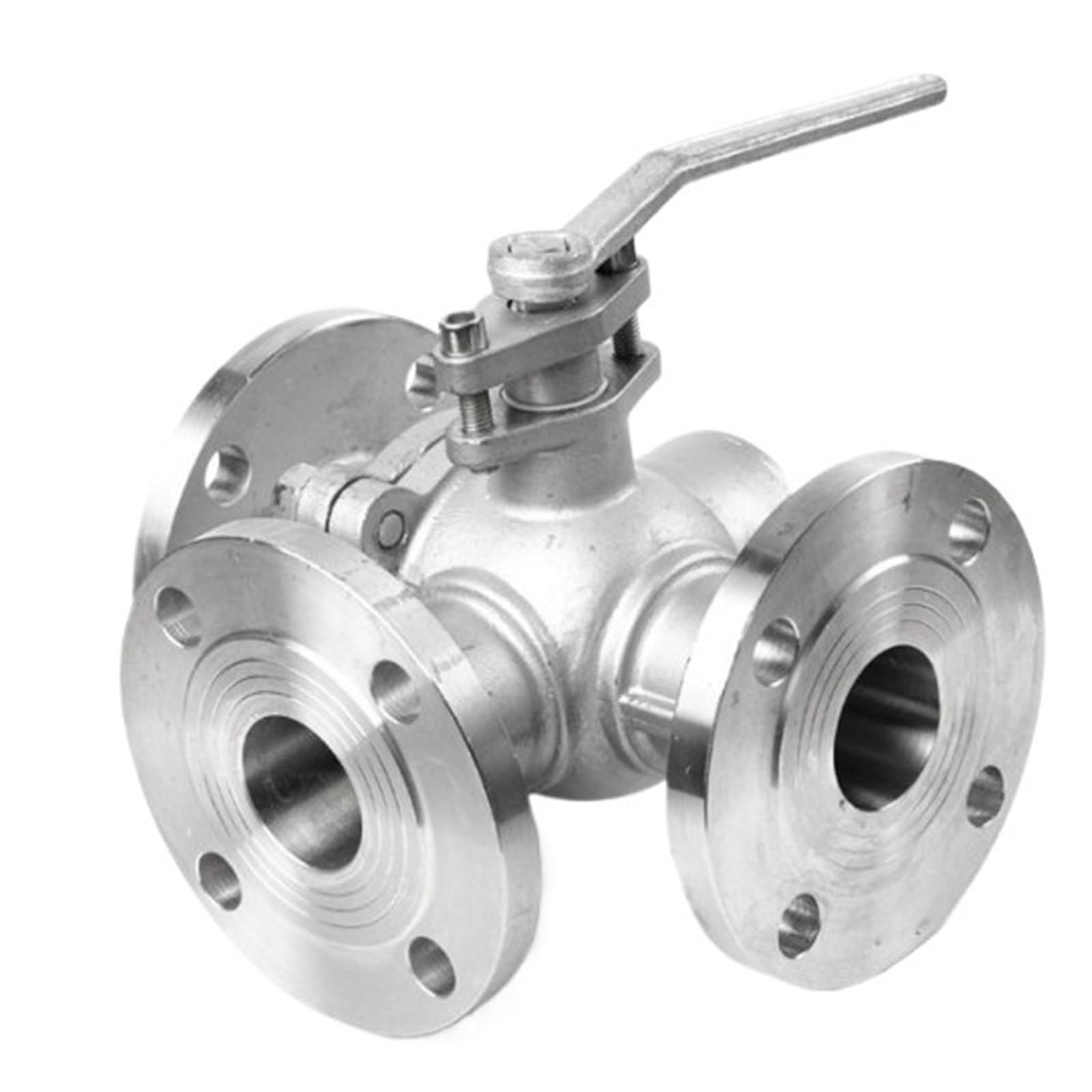 Válvula de Bola con Brida de 3 vías de Acero Inoxidable DN20 25 32 40 100 316 Tipo T Q44F/Q45F válvula reguladora de conmutación de inversión y derivación(DN80)