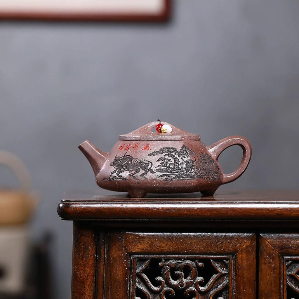 Czajnik do herbaty Retro Five Niu Blessings Purple Clay Pot Office Hospitality ceramiczny zaparzacz do herbaty czajniczek do kuchenki