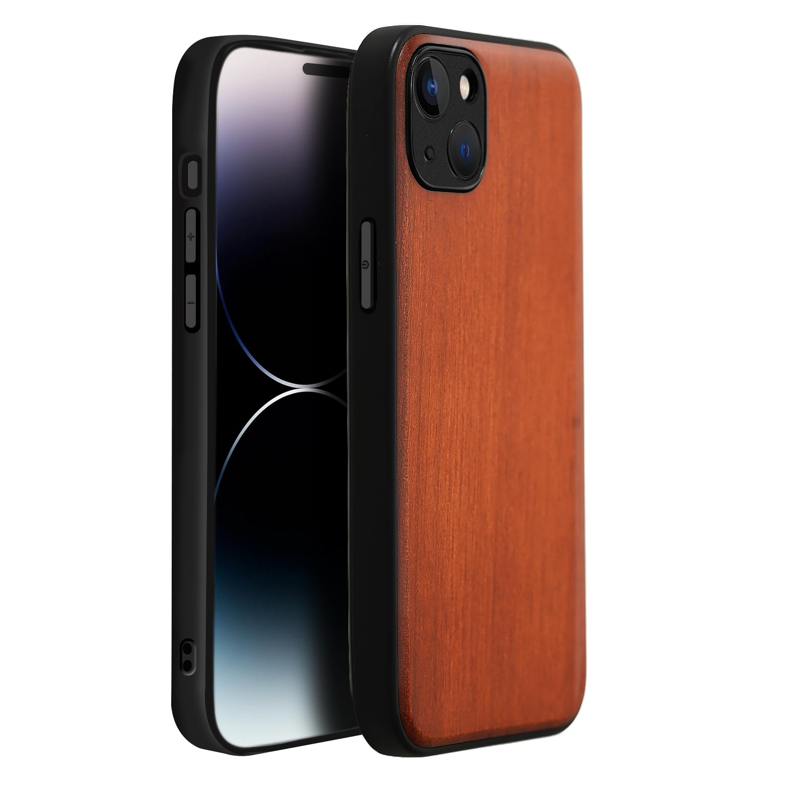 ZJLCompatible with iPhone 14 Plus Case, Wood Case, Natural Rosewood Cover, [Yellowing Resistant] Wooden Shockproof Phone Cases for Apple iPhone 14 Plus,6.7 Inch (Rosewood, 14Plus)