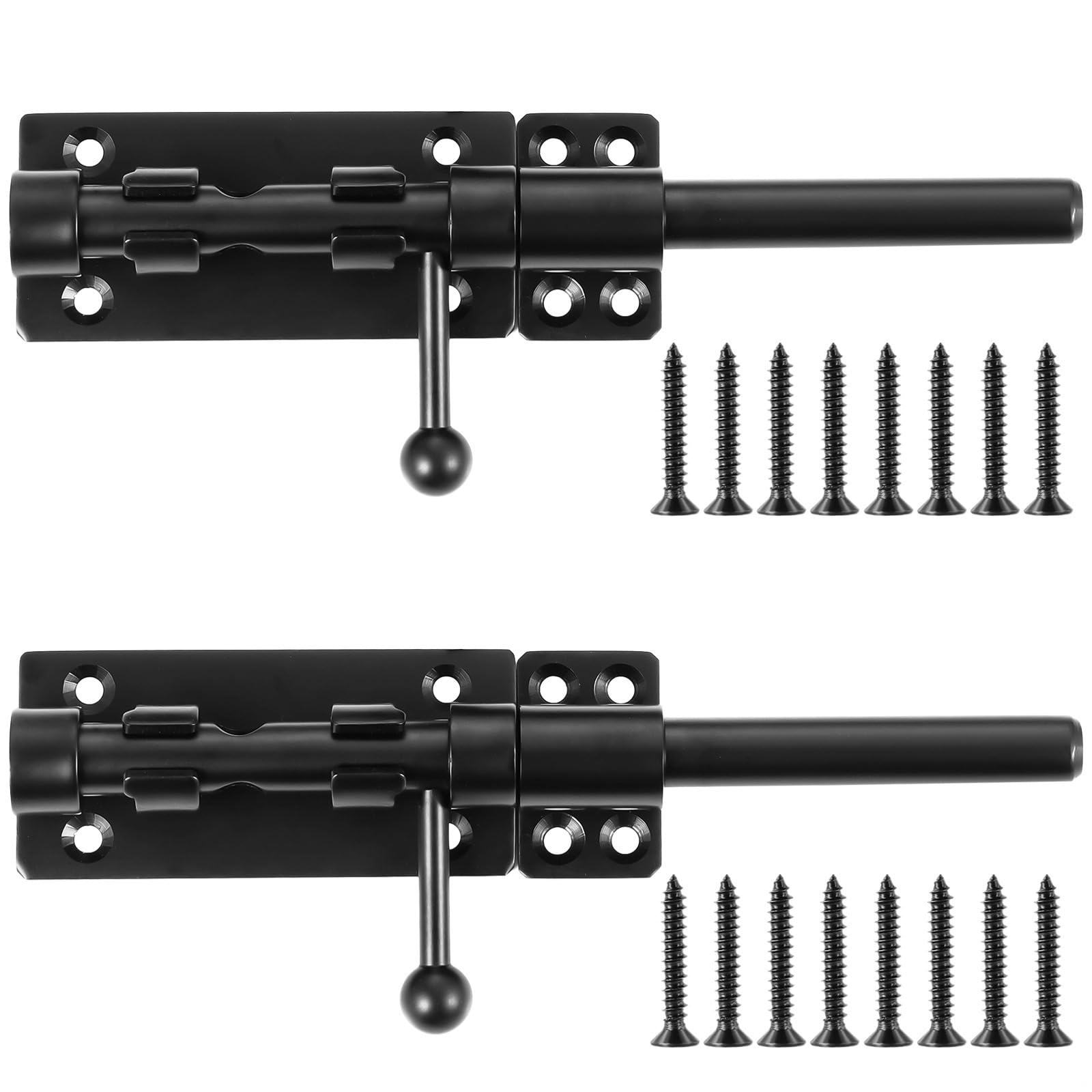 2 chiavistelli a barilotto da 20,3 cm con foro per lucchetto, serrature a scorrimento in acciaio inox 304 per porte da cortile, fienili, capannoni, uso interno in legno