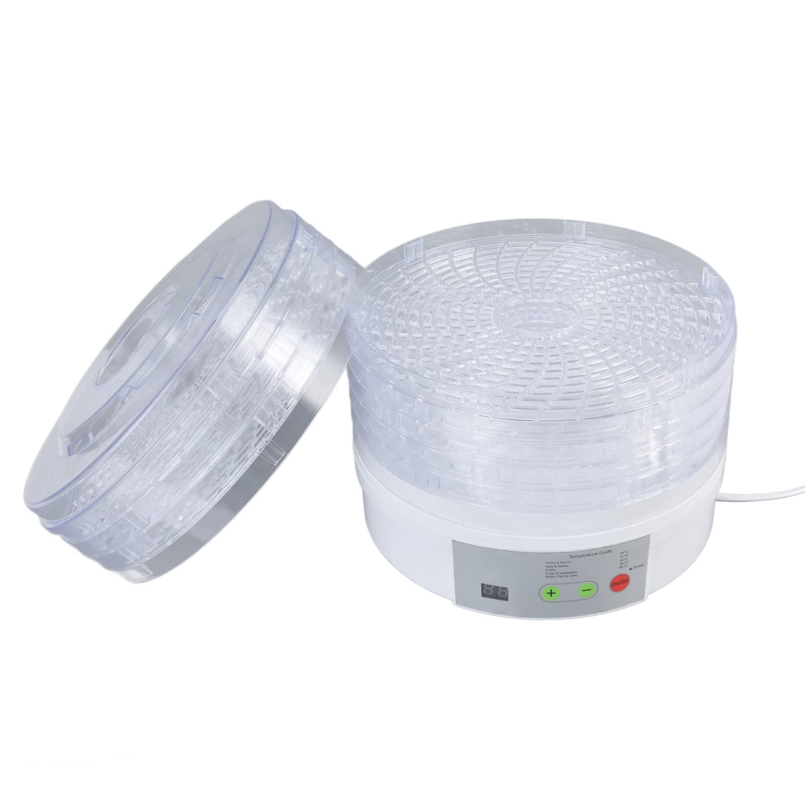 Dörrgerät, Leicht zu Reinigen, 8 Herausnehmbare Tabletts, 350 W, Spülmaschinenfester Lebensmitteltrockner für Trockenfleisch Vom Rind (EU-Stecker 220 V)